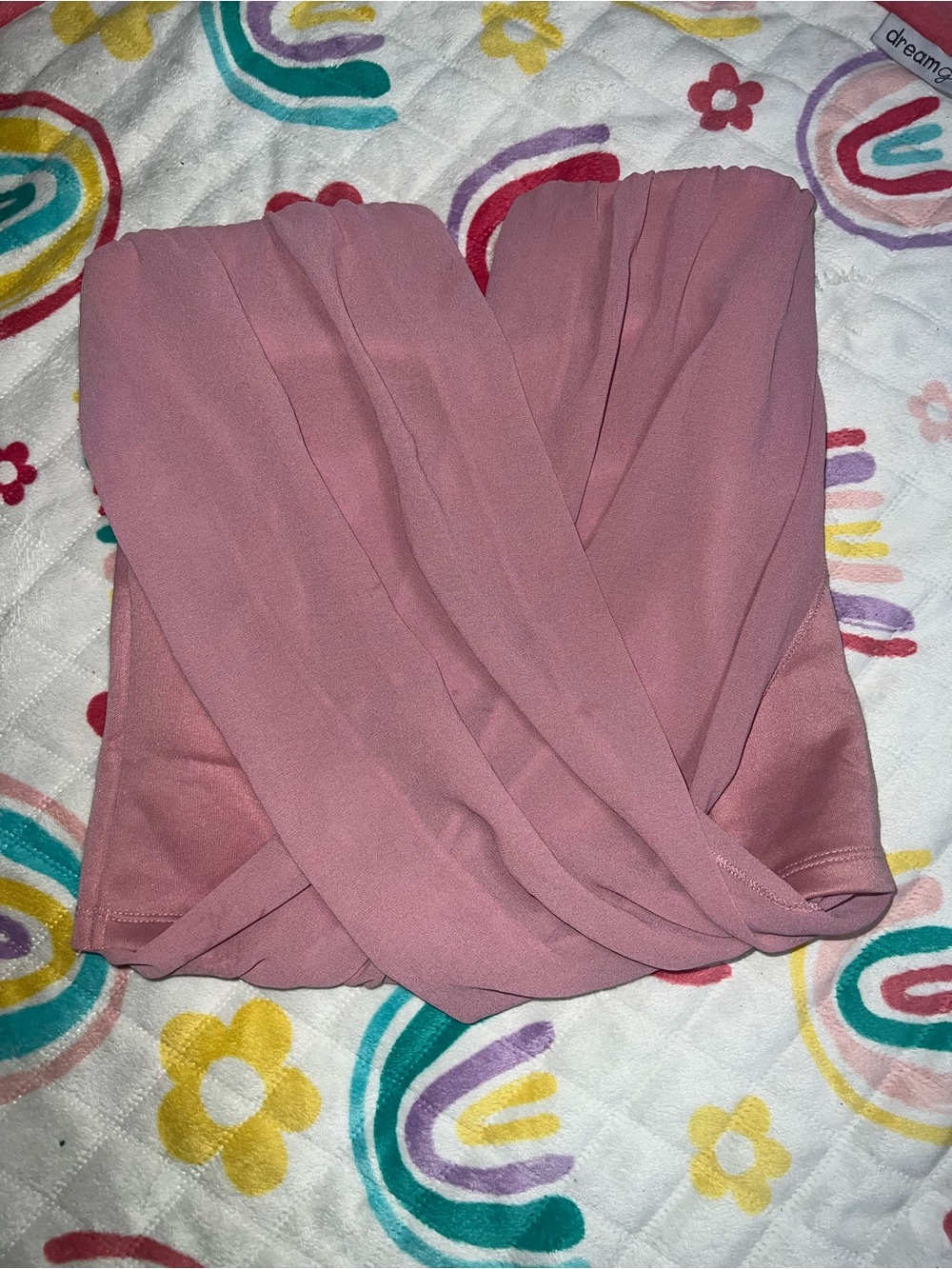 Charlotte Russe Mauve Pink Strapless Wrap Blouse